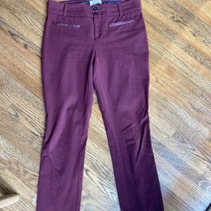 Anthropologie Essential Slim Trouser maroon